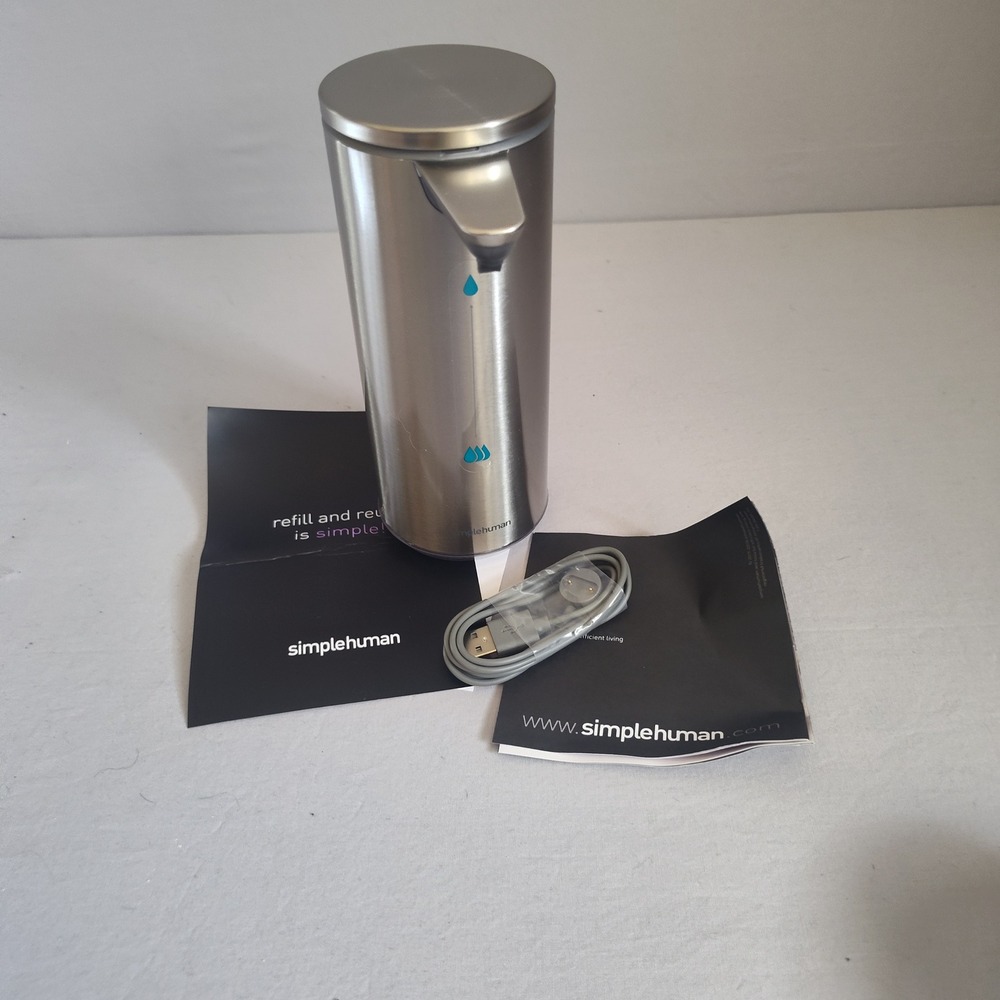 Simplehuman 9oz Touch-Free Rechargeabl Sensor Soap Pump Brushed Stainless ST1070